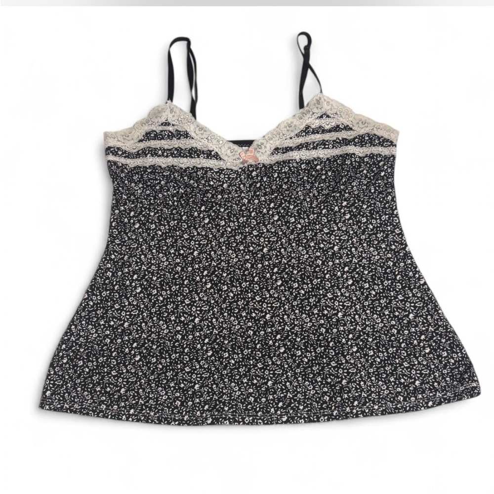 Floral Lace Trim Cami Top